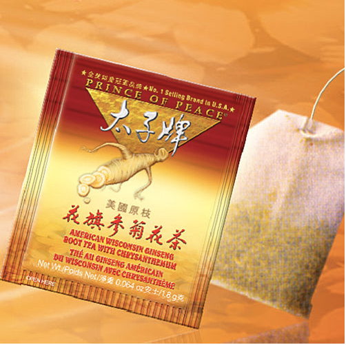 Prince of Peace Whole Root American Ginseng Tea — Double Gift Box Pack (2 Boxes x 20 Tea Bags)