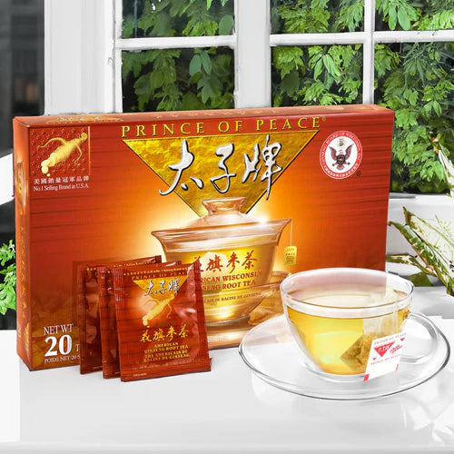 Prince of Peace Whole Root American Ginseng Tea, 20 Tea Bags