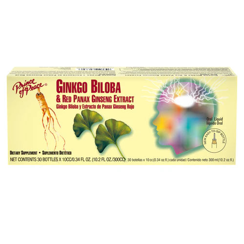 Prince of Peace Ginkgo Biloba & Red Panax Ginseng Extract Oral Liquid 30Bottles*10cc